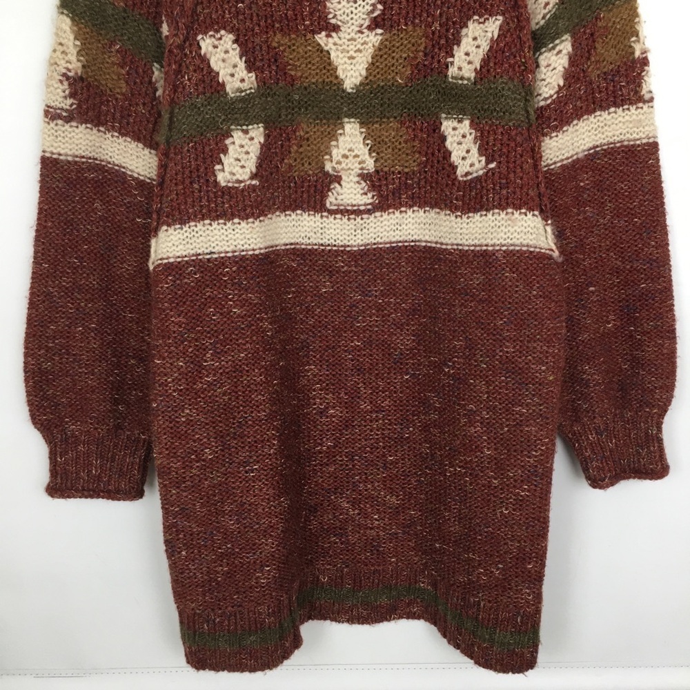 Free People Northern Lights Sweater Mini Dress Wool Blend Knit Rust Red Size M - Picture 8 of 16